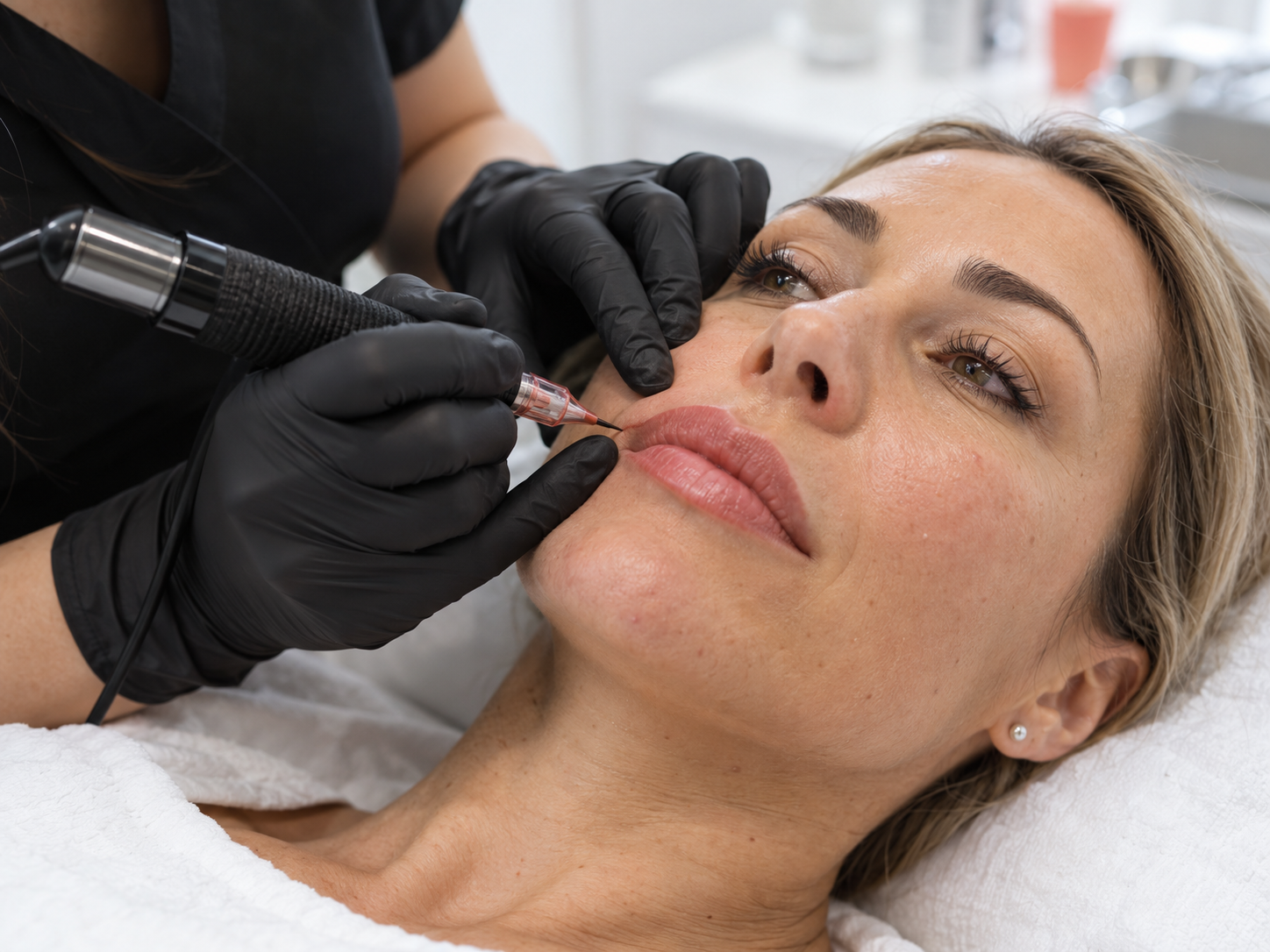 Präzise Lippenpigmentierung im Behandlungsraum